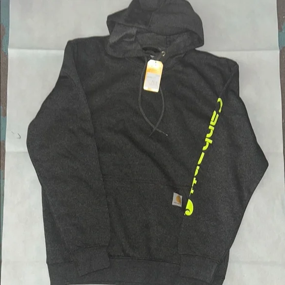 Carhartt Shirts Carhartt Dark Grey With Neon Green Logo Loose